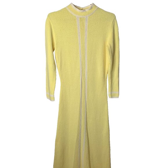 Vintage 80's Yellow Sweater Dress - Picture 1 of 4